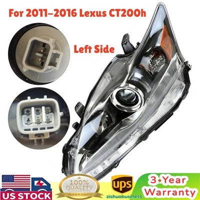 Fits For 2011 - 2016 Lexus CT200h Headlight Assembly Driver Left Side Headlamp Foto 1 de 4