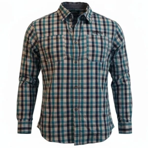 Kenneth Cole Reaction Jungen blau/grün Button Down Langarm kariertes Hemd - XL - Bild 1 von 3