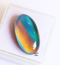 Oval Shape 13.3 Ct Black Silk Fire Opal AAA+ Australian Loose Gemstone Ring Size