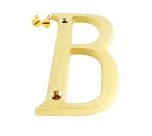 76 MM (3 Inch) Alphabet 'B' brass Letter Design Door House Address With 2 Screws - Picture 1 of 4