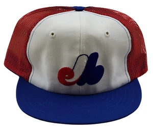 Vintage Twins TEI Montreal Expos MLB Baseball Snapback Mesh Trucker Hat NWT NOS - Picture 1 of 9
