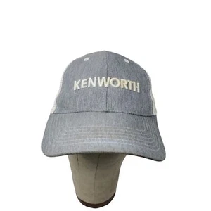 Kenworth Trucks Mesh Back Snapback Hat Embroidered Logo Gray & White - Picture 1 of 10