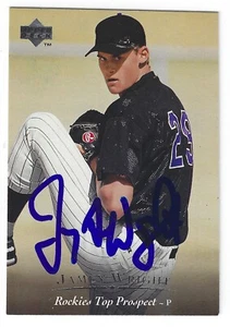 JAMEY WRIGHT COLORADO ROCKIES SIGNED CARD INDIANS ROYALS DODGERS CARDINALS RAYS - Picture 1 of 1