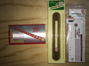 SUSAN BATES "Knit - Chek" / BOYE Knitting Gauge Ruler / CLOVER Knitting Gauge - Picture 1 of 6