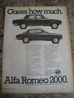 GUESS HOW MUCH ALFA ROMEO 2000 SALOON CAR 1974 ADVERT A4 FILE 40