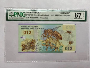 TEST NOTE PWPW HONEY BEE 012 PWPW test note polymer substrate PMG 67 JK000000 - Picture 1 of 2