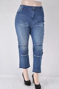NUEVO "Be-Girl" Mujeres Elastizado Denim Boy Friend Jeans Indigo Wash #NC-050 - Imagen 1 de 3