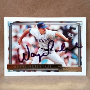 Tarjeta autógrafa firmada por Wayne Rosenthal Topps Gold #584 1992 Texas Rangers - Imagen 1 de 3