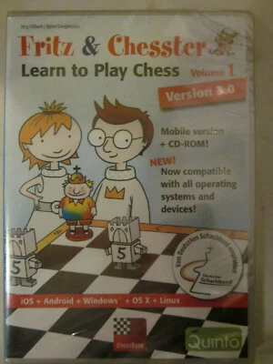 FRITZ & CHESSTER LEARN TO PLAY CHESS AND VOLUME 1 PC CD QUINTO NEW v 3.0 - Image 1 of 2