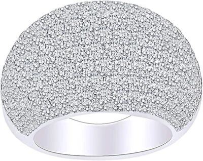 5.25ct Natural Diamond Dome Anniversary Band Ring in 14k Solid Gold - Image 1 of 4