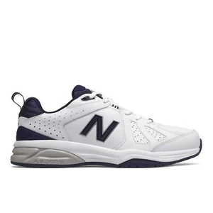 New Balance Herren breite Passform (2E) Leder Turnschuhe (624) in weiß/marineblau Größe 7-19 - Bild 1 von 4