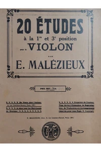 E. Malézieux 20 études à la 1re et 3e position pour le violon - Picture 1 of 1