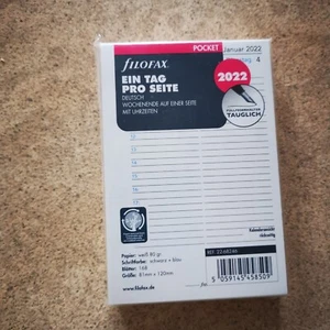 Filofax Einlagen Tagesplaner 2022 pocket 1 Tag pro Seite als VORLAGE verwendbar - Bild 1 von 1