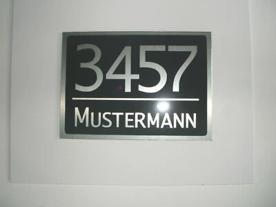 Hausnummer-Namensschild-Türschild Stainless Steel Finish Dibond - Image 1 of 2