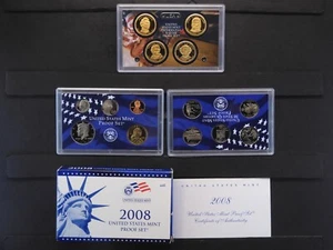 2008 S US Mint Proof Set w/ State Quarters & Presidential Dollars - Picture 1 of 8