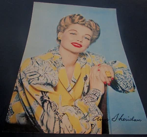 VINTAGE ANN SHERIDAN - FULL PAGE MAGAZINE PRINT - VERY GOOD - Picture 1 of 1