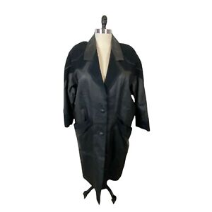 Marco Moriani Overcoat Leather Funky Vampire Chic Vintage 80s Suede Patchwork 2X