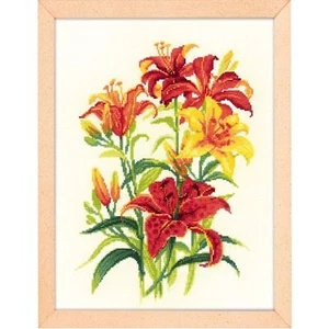Cross stitch kit Tiger Lilies 1782 Riolis - Picture 1 of 3