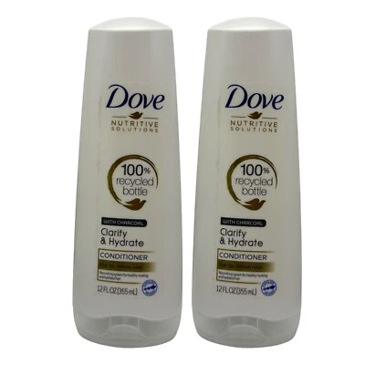 Paquete de 2 Dove Clarify & Hydrate con acondicionador de carbón 12 oz para cabello propenso al aceite Foto 1 de 4