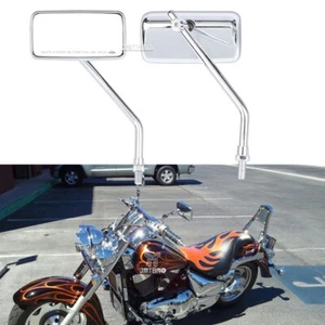 For Suzuki Boulevard Intruder 700 800 1500 Chrome Rectangle Motorcycle Mirrors - Picture 1 of 11