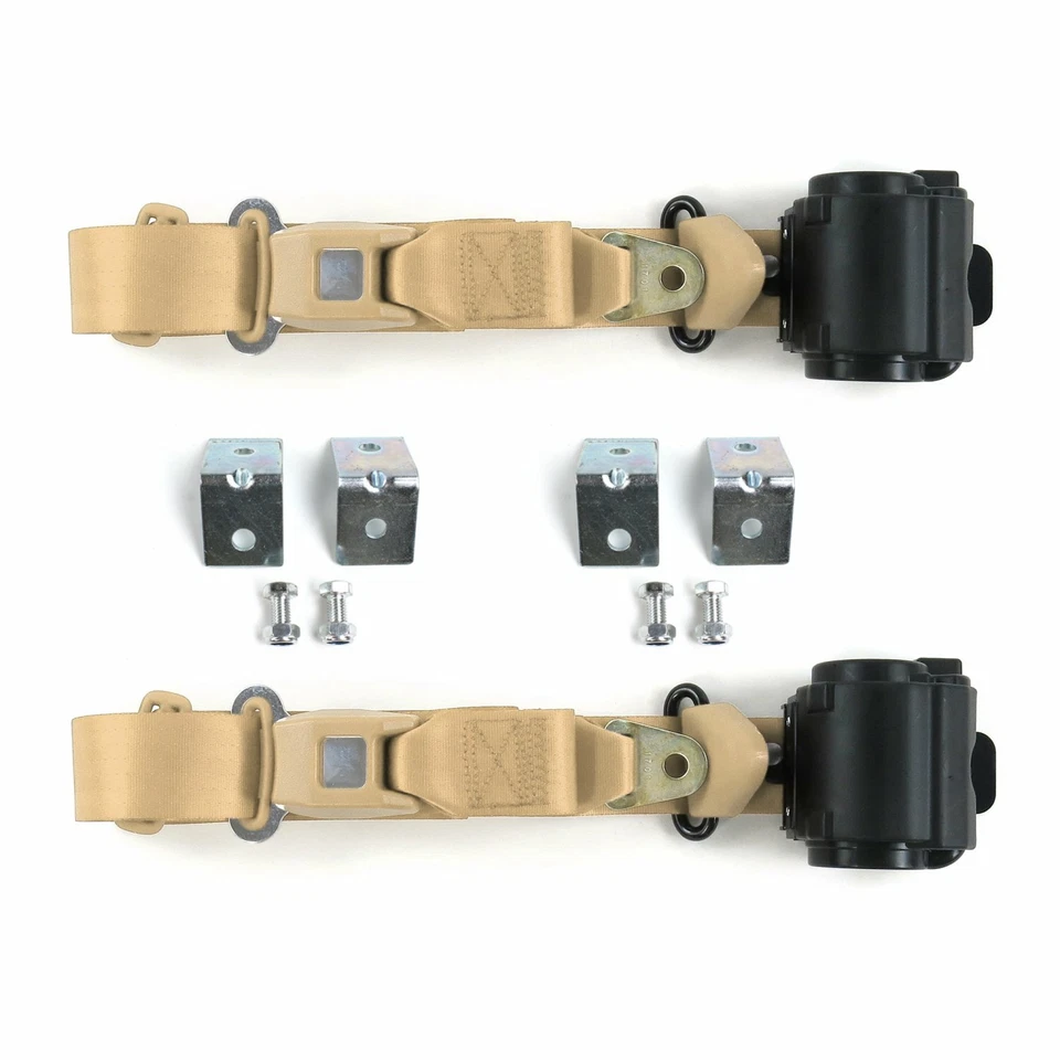 Ford Falcon 1966 - 1970 Standard 3pt Tan Seat Kit w/Brackets-2 Belts - Image 1 of 1