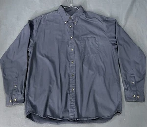 Eddie Bauer Shirt Mens XL Button Down Long Sleeve Classic Fit Navy Blue - Picture 1 of 6