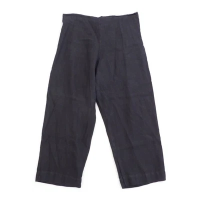 Bryn Walker Women's Black Linen Elastic Waist Cropped Wide Leg Pants XL - Image 1 of 4