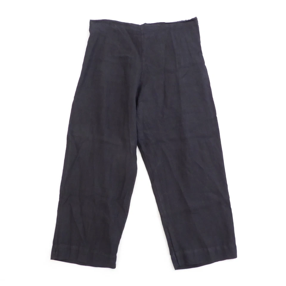 Pantalones para mujer Bryn Walker de lino negro cintura elástica recortados pierna ancha XL Foto 1 de 4