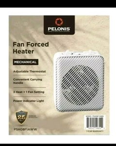 New Pelonis 1500W 3-Speed Electric Fan-Forced Space Heater, PSH08F1ABB, White - Picture 1 of 4