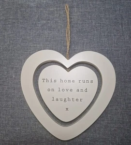 Heart Shape Plaque 'Love And Laughter' - Picture 1 of 2
