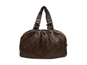 CHANEL Quilted Le Marais Bowler Large Shoulder Bag Brown 11 146843282 - Picture 1 of 7