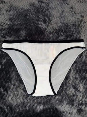 NWT 2014 Mesh Extra Low Rise Bikini Victoria Secret PINK White Panty Size Large - Image 1 of 4