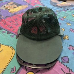 Vintage 70s/80s Columbia USA Made PFG Green Fishing Sun Shade Mesh Hat Size Med - Picture 1 of 4