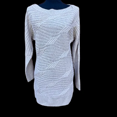 Vestido túnica suéter tejido con cable mercado negro de la Casa Blanca XS dorado brillante glamour Foto 1 de 4