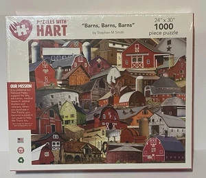 Puzzles With HART "Barns, Barns, Barns" 1000 Piece Puzzle By Stephen Smith - Picture 1 of 4