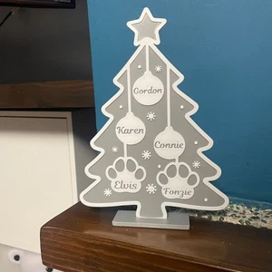 Árbol genealógico de Navidad personalizado independiente regalos de Navidad adornos personalizados - Imagen 1 de 10
