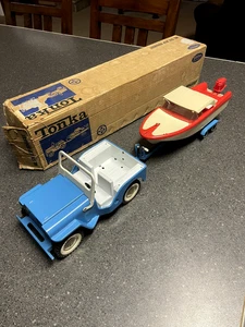 Awesome 60's Tonka #516 Jeep Runabout Clipper Boat Set w/ BOX & Look Book  - Picture 1 of 24