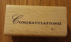 ¡FELICITACIONES! Graduación Boda Bebé Sello de Goma Fiesta Palabra Frase Senior - Imagen 1 de 2