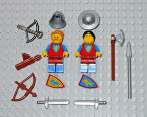 LEGO Castle Lion soldier 2 minifigure crusader sword triangle shield bow 10305 - Picture 1 of 1