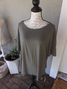 Chico's, Top Manga Corta Algodón/Modal Verde Oliva con Corbata Lateral, Talla 3/XL - Imagen 1 de 4