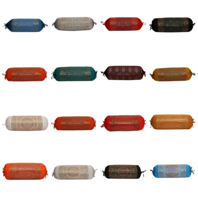 Indian Bed Bolster Cushion Cover Wedding Decor Brocade Silk Pillow Cases 30 x 15 - Image 1 of 3