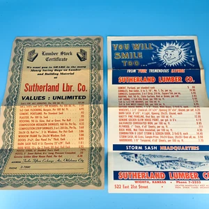 1950s Print Ad Sutherland Lumber Company Wichita Kansas Oklahoma City Price List - Picture 1 of 6