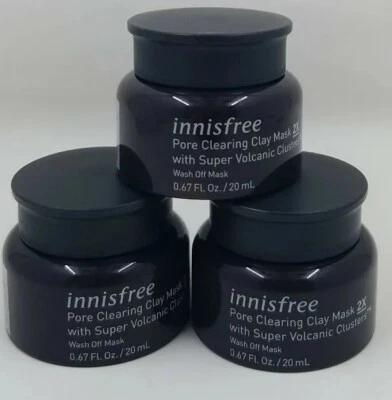 3 mascarillas de arcilla limpiadora de poros INNISFREE 0,67 OZ cada una nuevas Foto 1 de 2
