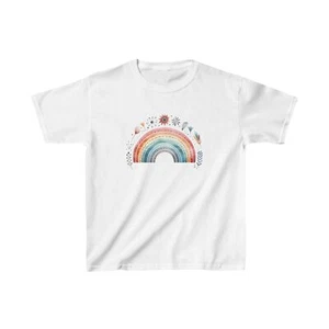 BoHo Rainbow Floral Kids Heavy Cotton™ Tee - Picture 1 of 7