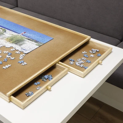 HAUSHALT INTERNATIONAL® Puzzletisch Puzzlebrett mit 4 ausziehbaren Schubladen bis zu 1500 Teile