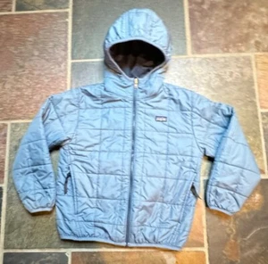 Patagonia Kids Blue Reversible Puffer Jacket Size ? 35W 20L Quilted Pockets Read - Picture 1 of 7