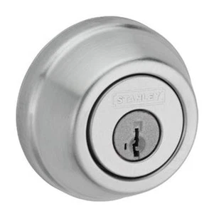 Stanley Dbl. Cyl. 324 626, Satin Chrome, Light Comm. Deadbolt, SmartKey, NNB - Bild 1 von 1