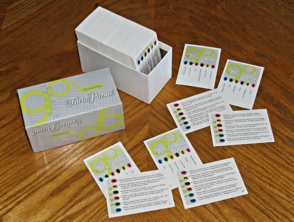 Trivial Pursuit 90's Time Capsule Edition - 400 Trivia Cards - 2004 Game Parts - Image 1 of 1