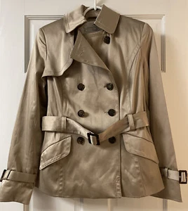 Women’s Jessica Simpson Tan Satin Trench Coat, S - Picture 1 of 7