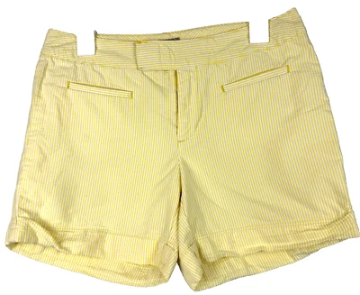 Banana Republic Shorts Seersucker Yellow & White Striped Women’s Size 6 - Image 1 of 4